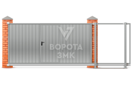 Откатные ворота 2000×3000 из сэндвич панелей ЗМК-7818