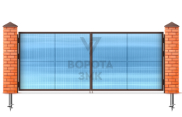 Ворота распашные на сваях 2500×3000 ЗМК-4926